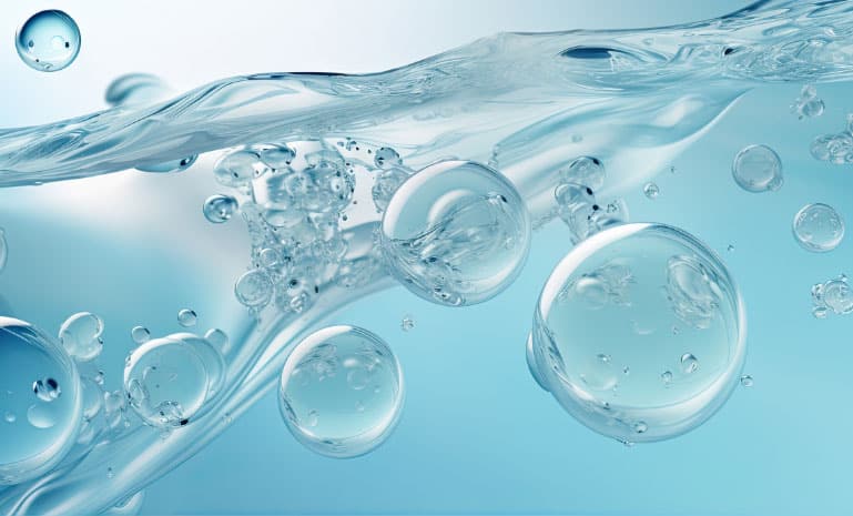 Close up of large and small bubbles or water droplets, natural magnesium supplements